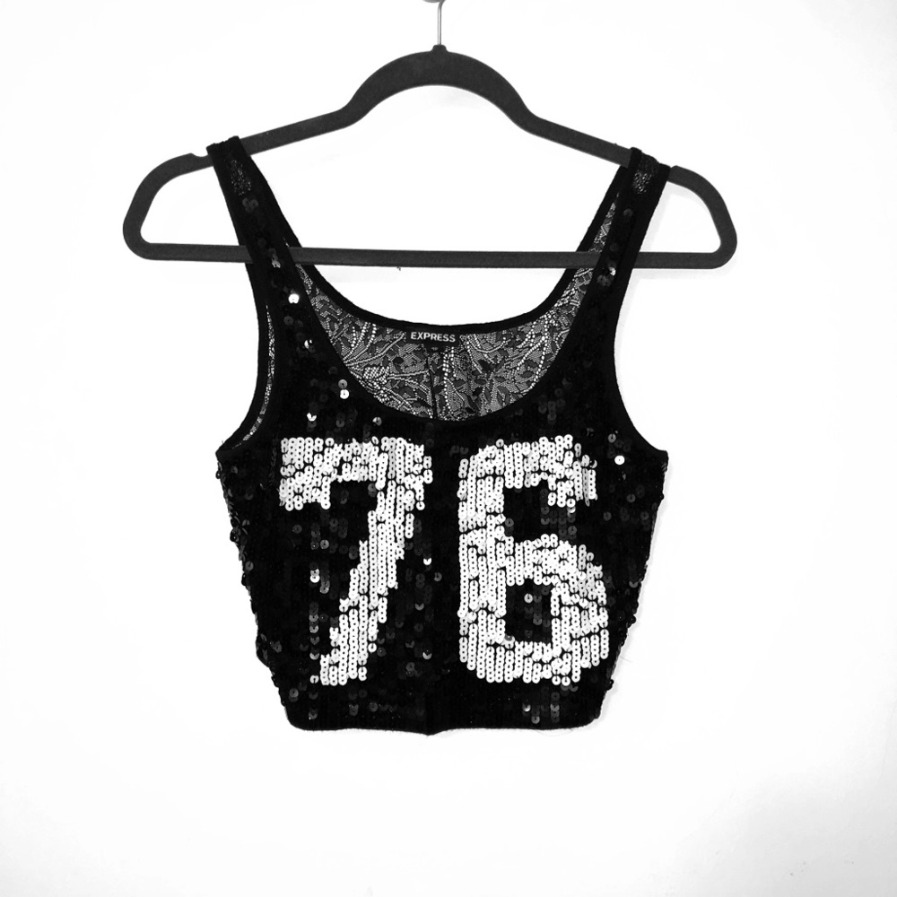 Express Sequin Crop Top
